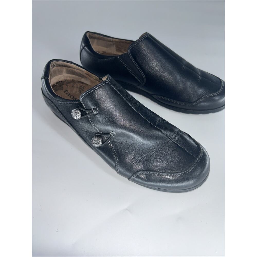 Taos Encore Loafers Womens 10w Black Leather Slip On Comfort Shoes Casual